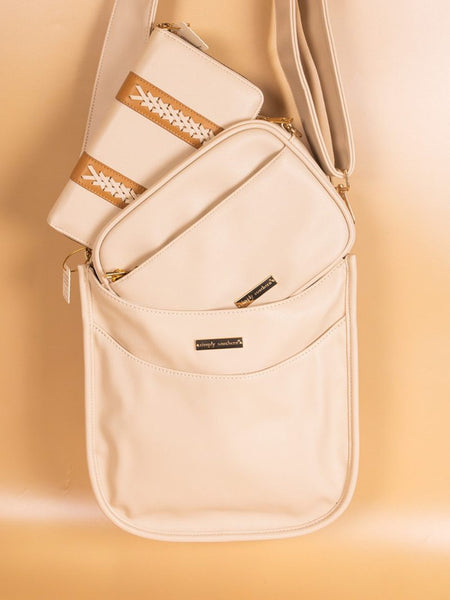 Cream Leather Malibu Detachable Crossbody