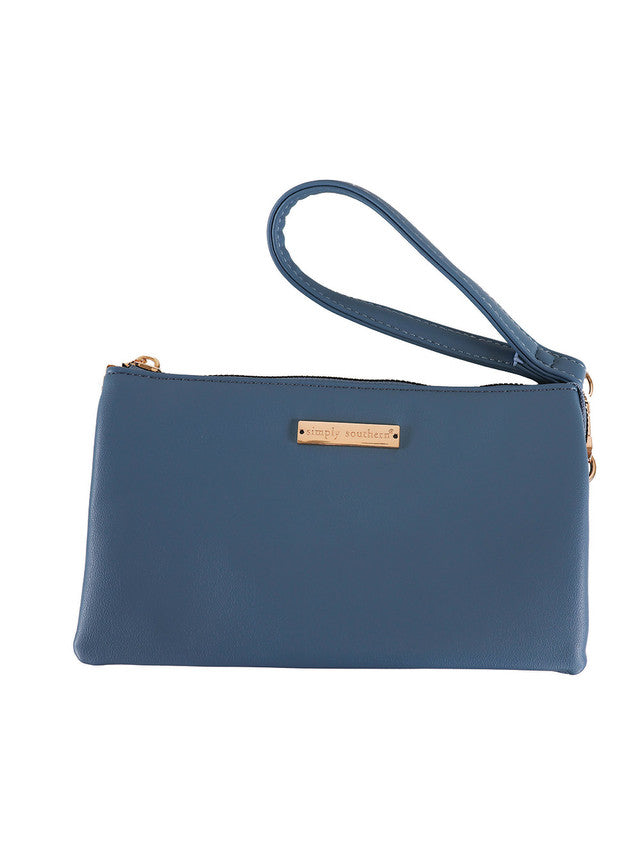 Azure Blue Leather Tuscan Crossbody