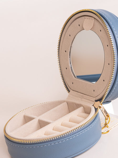 Azure Blue Leather Miami Jewelry Box