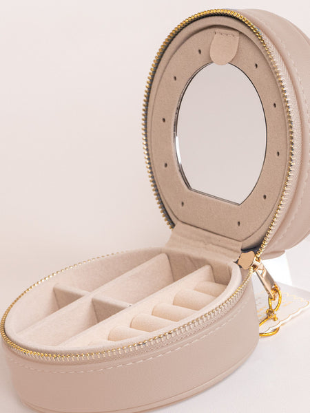 Cream Leather Miami Jewelry Box