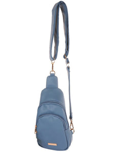 Azure Blue Leather Maui Sling Crossbody