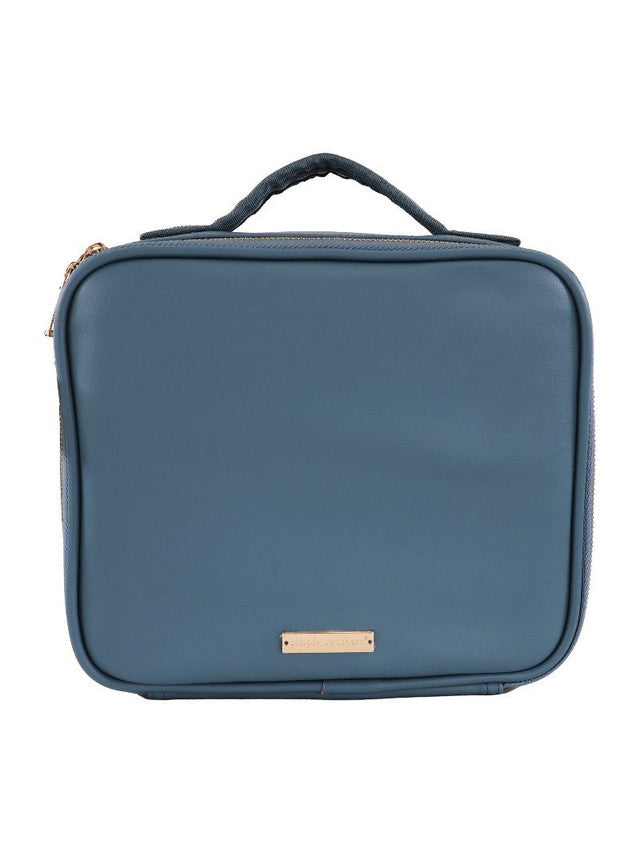 Azure Blue Leather Travel Case