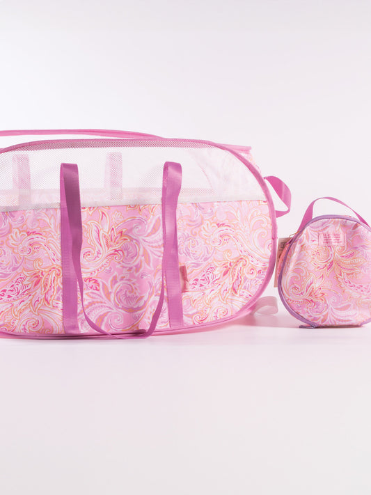 Pink Paisley Pop-Up Trunk Tote