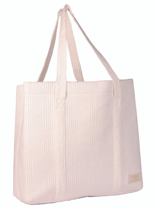 Ivory Terry Textured Tote Bag
