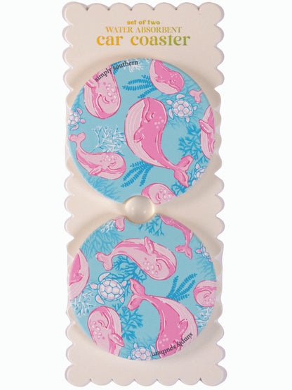 Whale Car Coaster Set