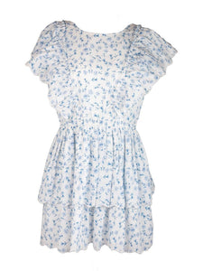 Blue Daisy Midi Tier Dress