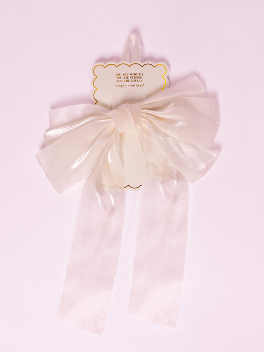 Glistening Cream Hair Bow