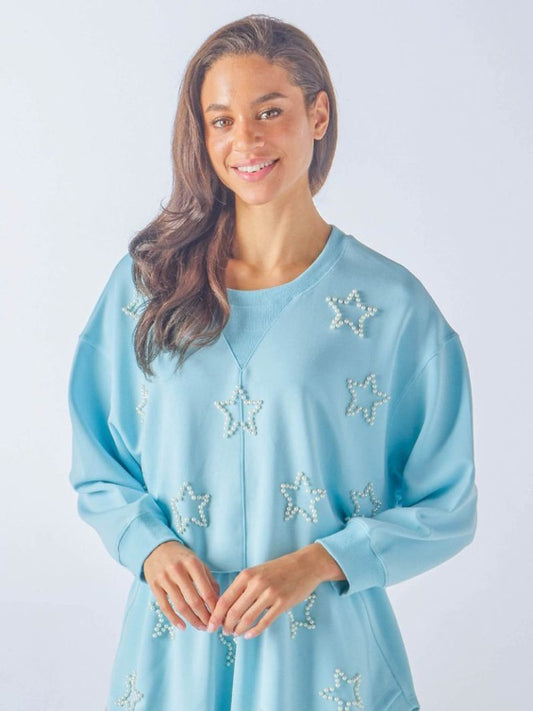 Ice Blue Piper Pearl Star Pullover