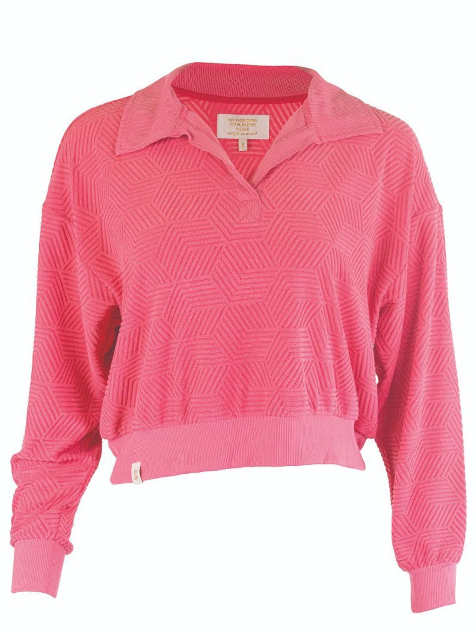 Hot Pink Terry Textured Pullover