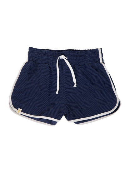 Navy Terry Textured Shorts