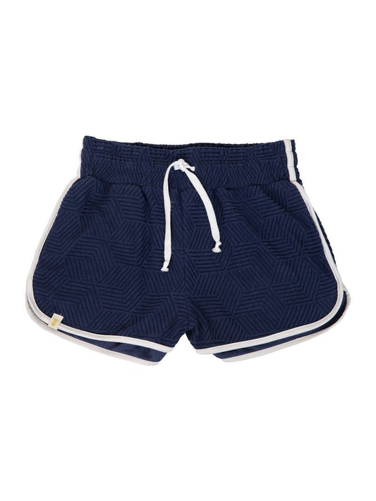 Navy Terry Textured Shorts