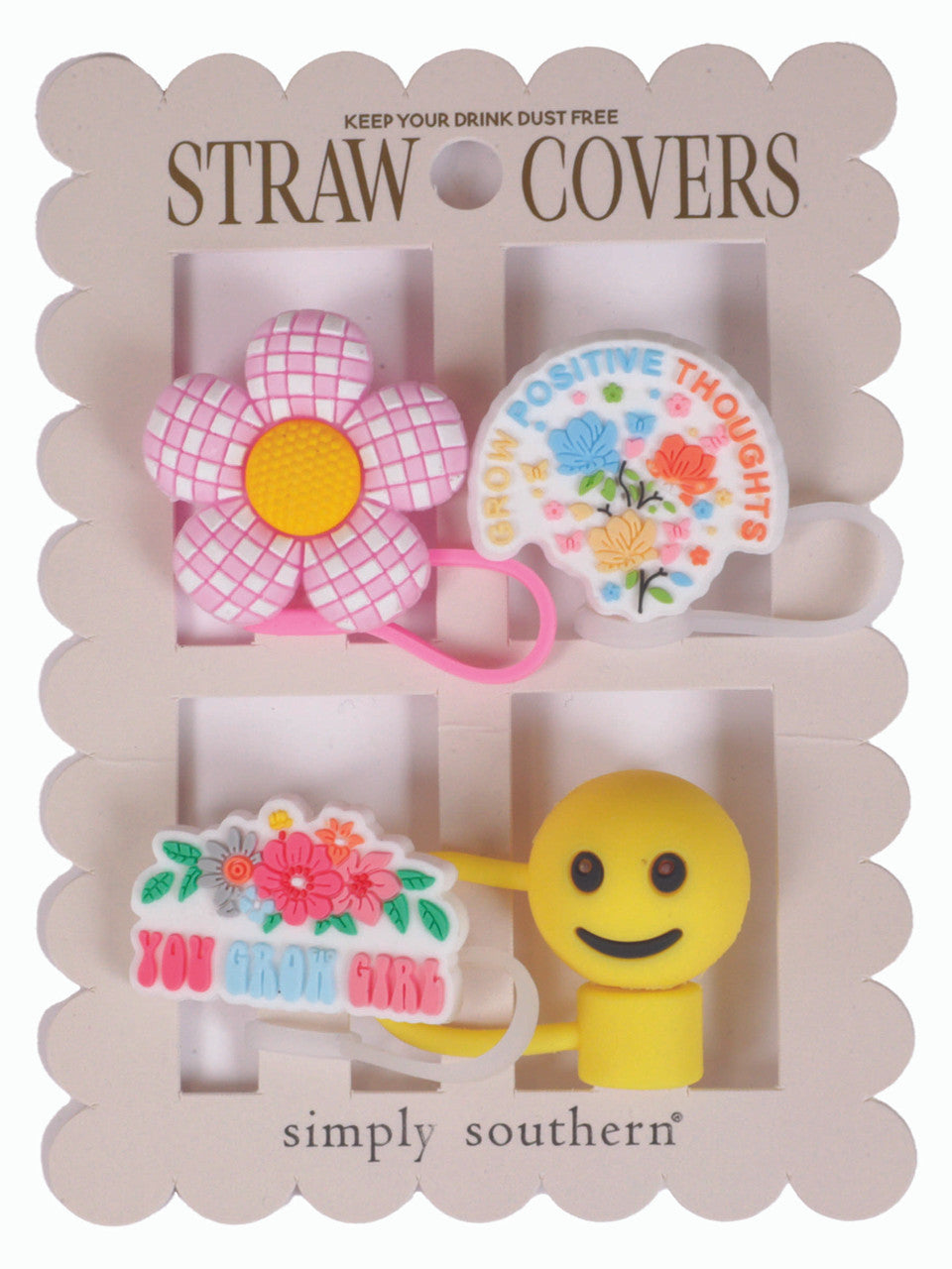 Grow Positive Thoughts Straw Cover Set