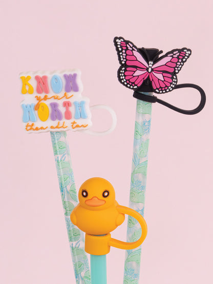 Know Your Worth Straw Cover Set