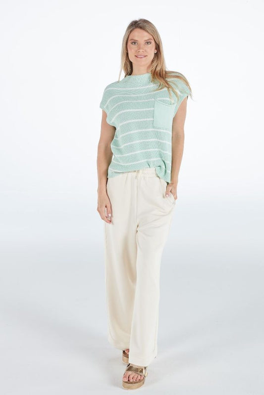 Spring Mint Breeze Pocket Top