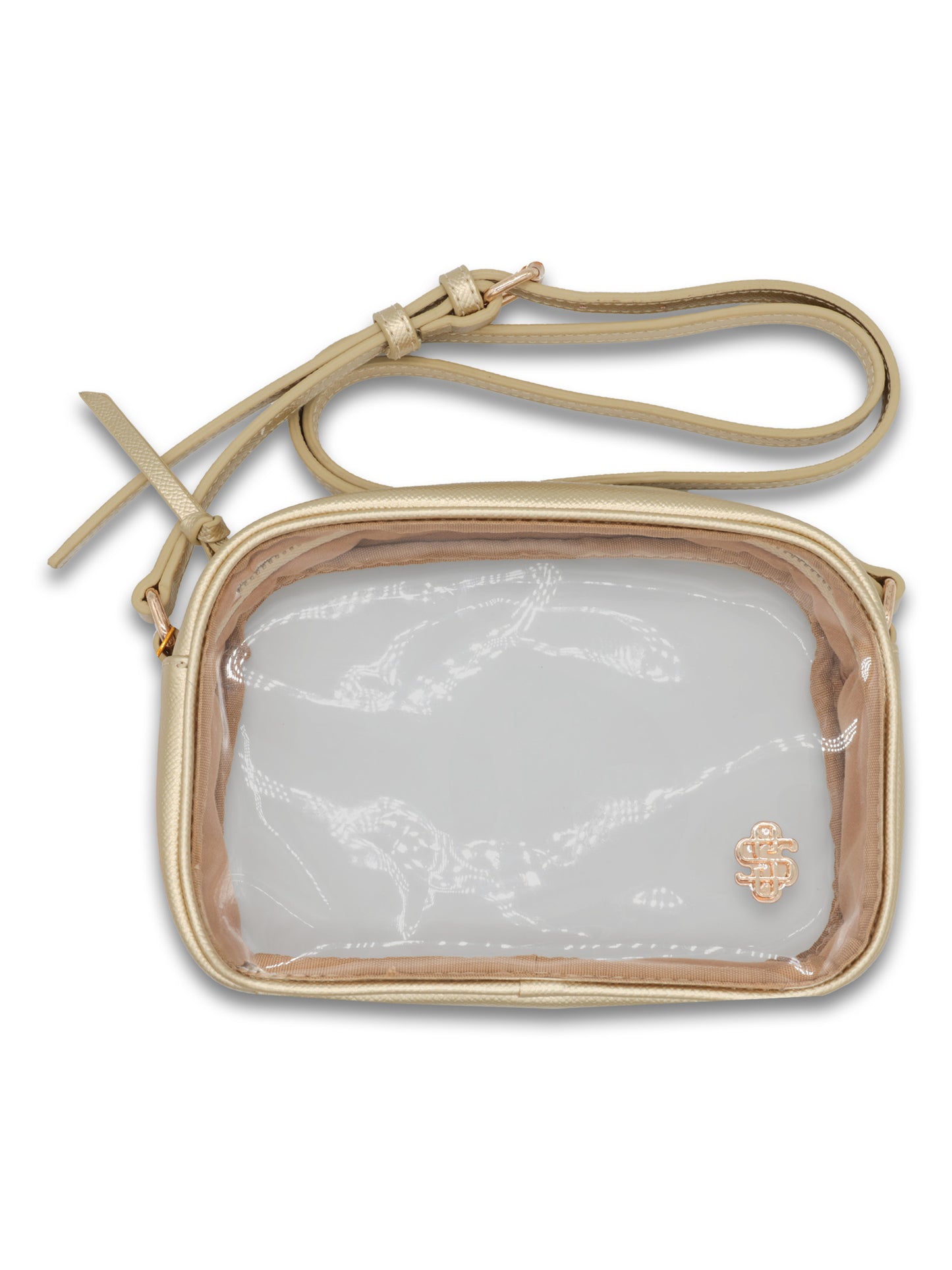 Gold Vegan Leather Stadium Crossbody
