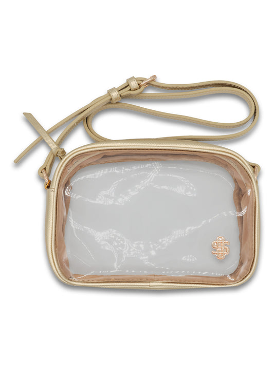Gold Vegan Leather Stadium Crossbody