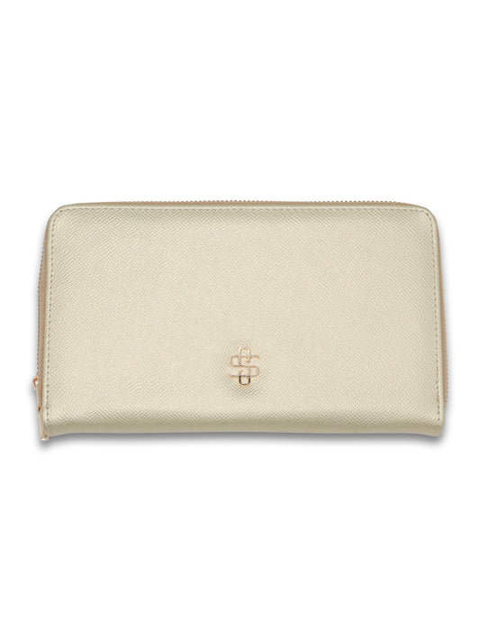 Gold Vegan Leather Wristlet