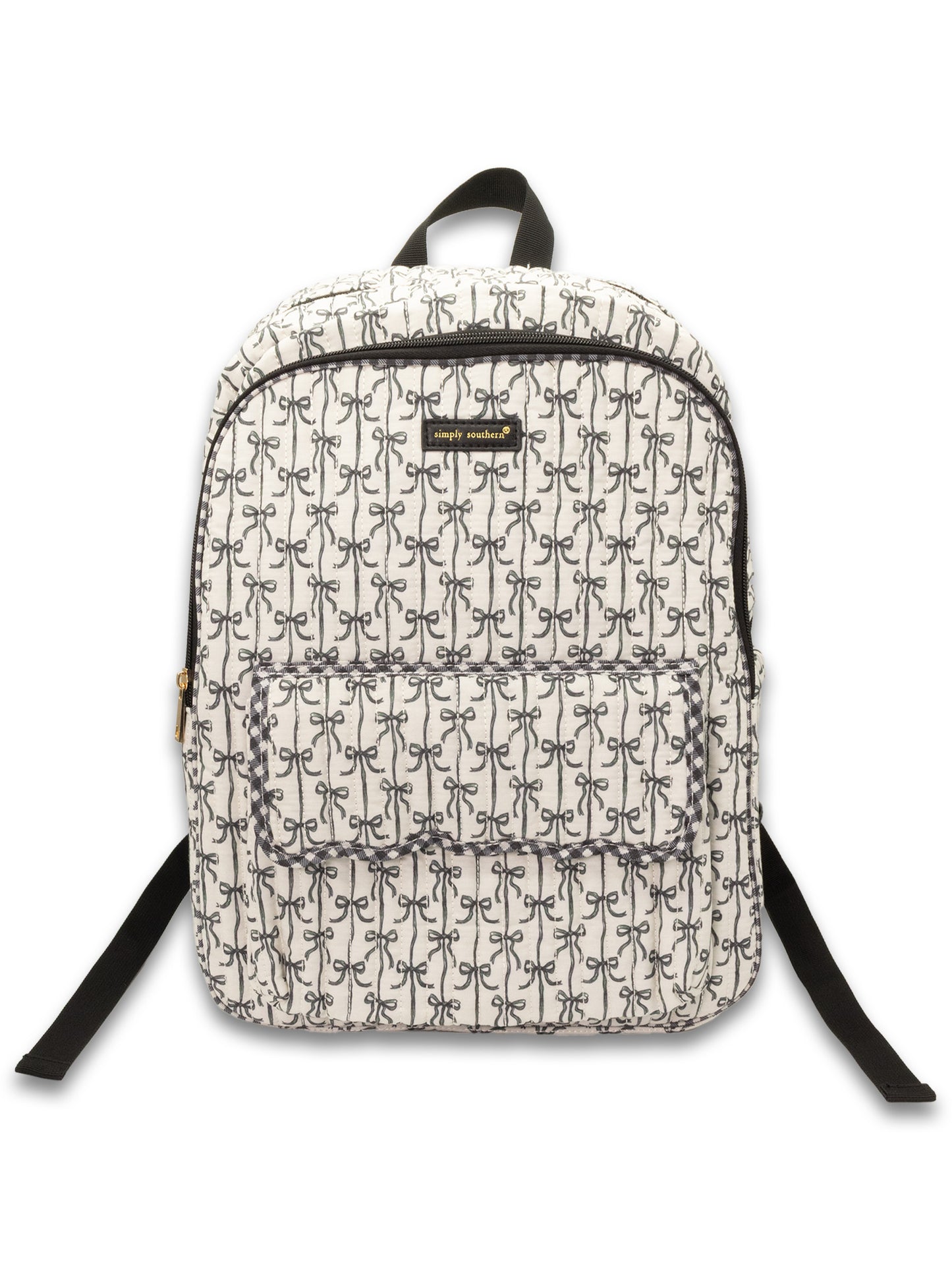 Black Bow Quilted Backpack