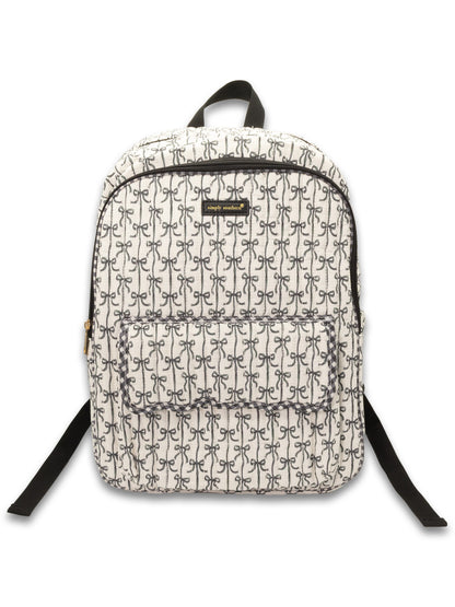 Black Bow Quilted Backpack