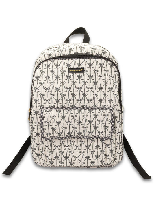 Black Bow Quilted Backpack