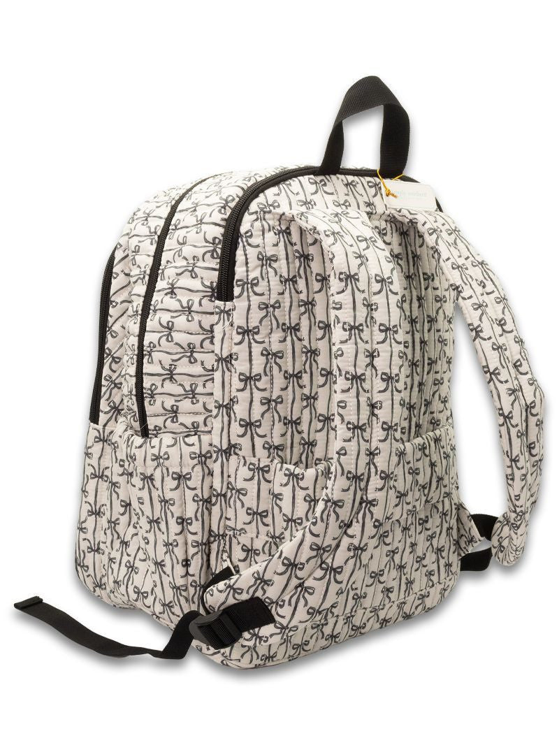 Black Bow Quilted Backpack