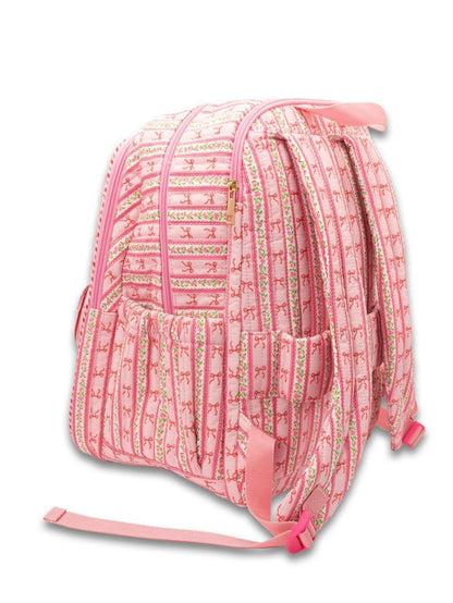 Blush Stripe Quilted Backpack