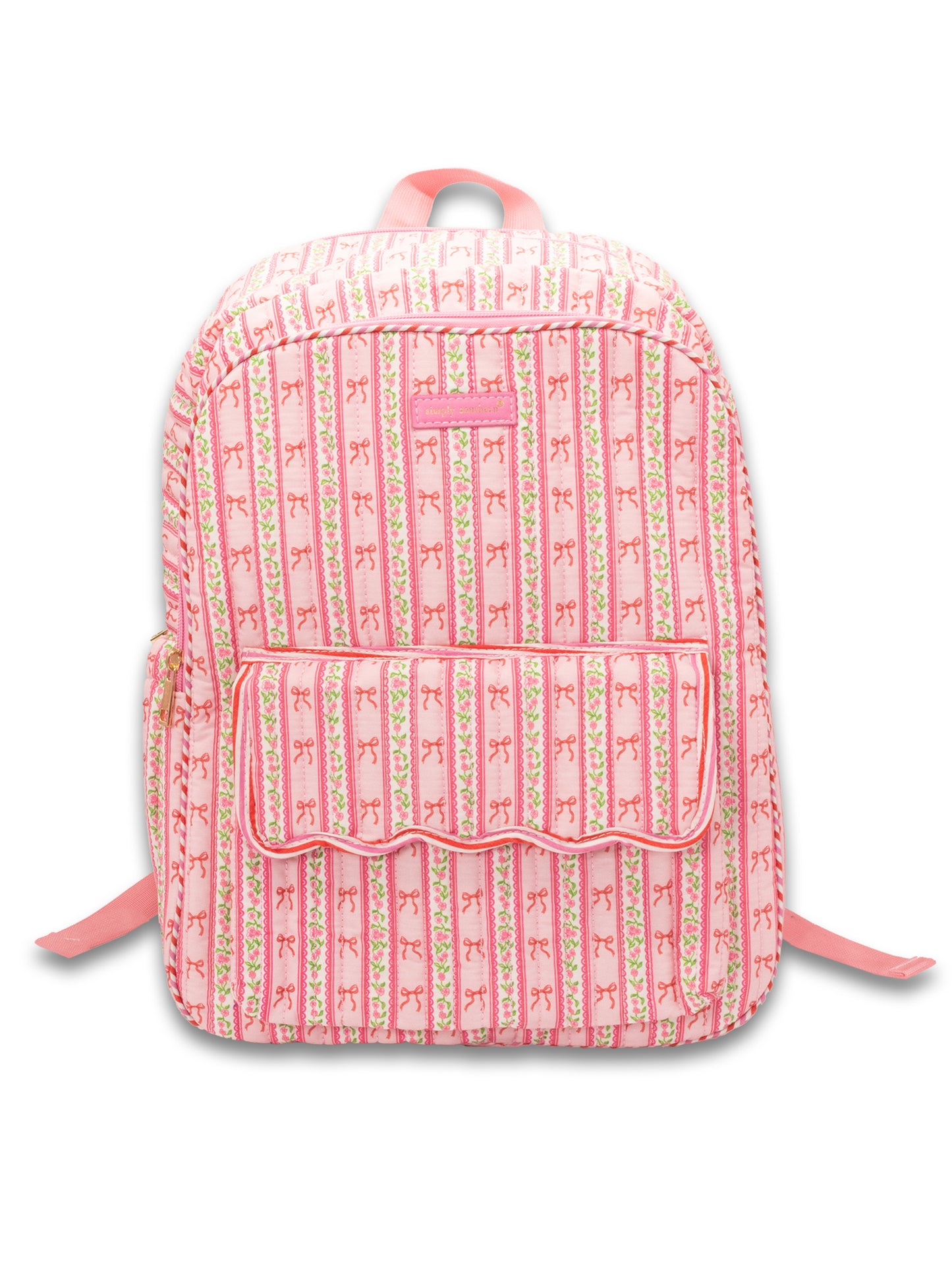Blush Stripe Quilted Backpack