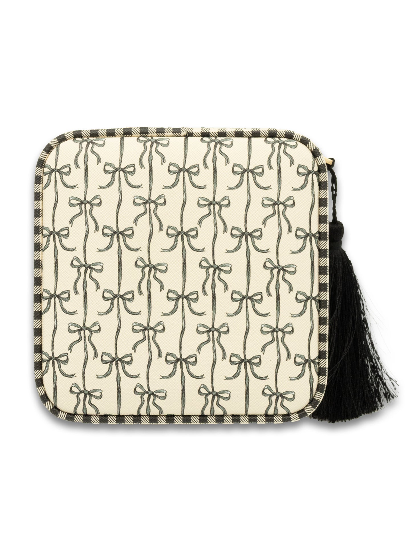 Black Bow Tassel Jewelry Case