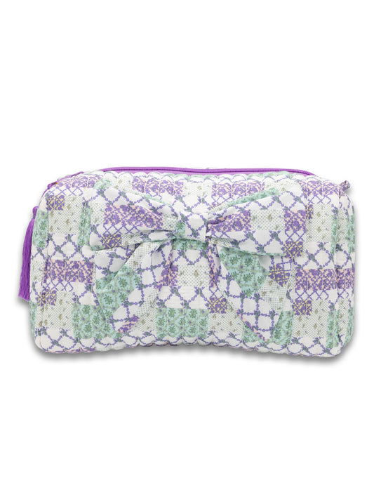 Trail Patch Quilted Bow Cosmetic Bag