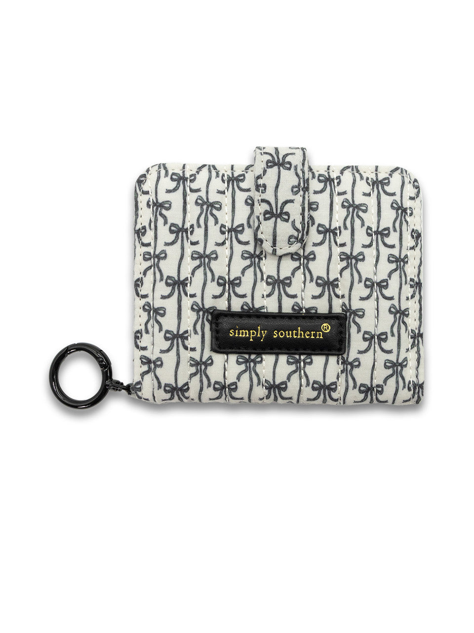 Black Bow Quilted ID Wallet