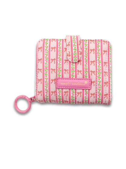 Blush Stripe Quilted ID Wallet