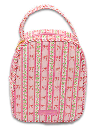 Blush Stripe Quilted Lunch Bag