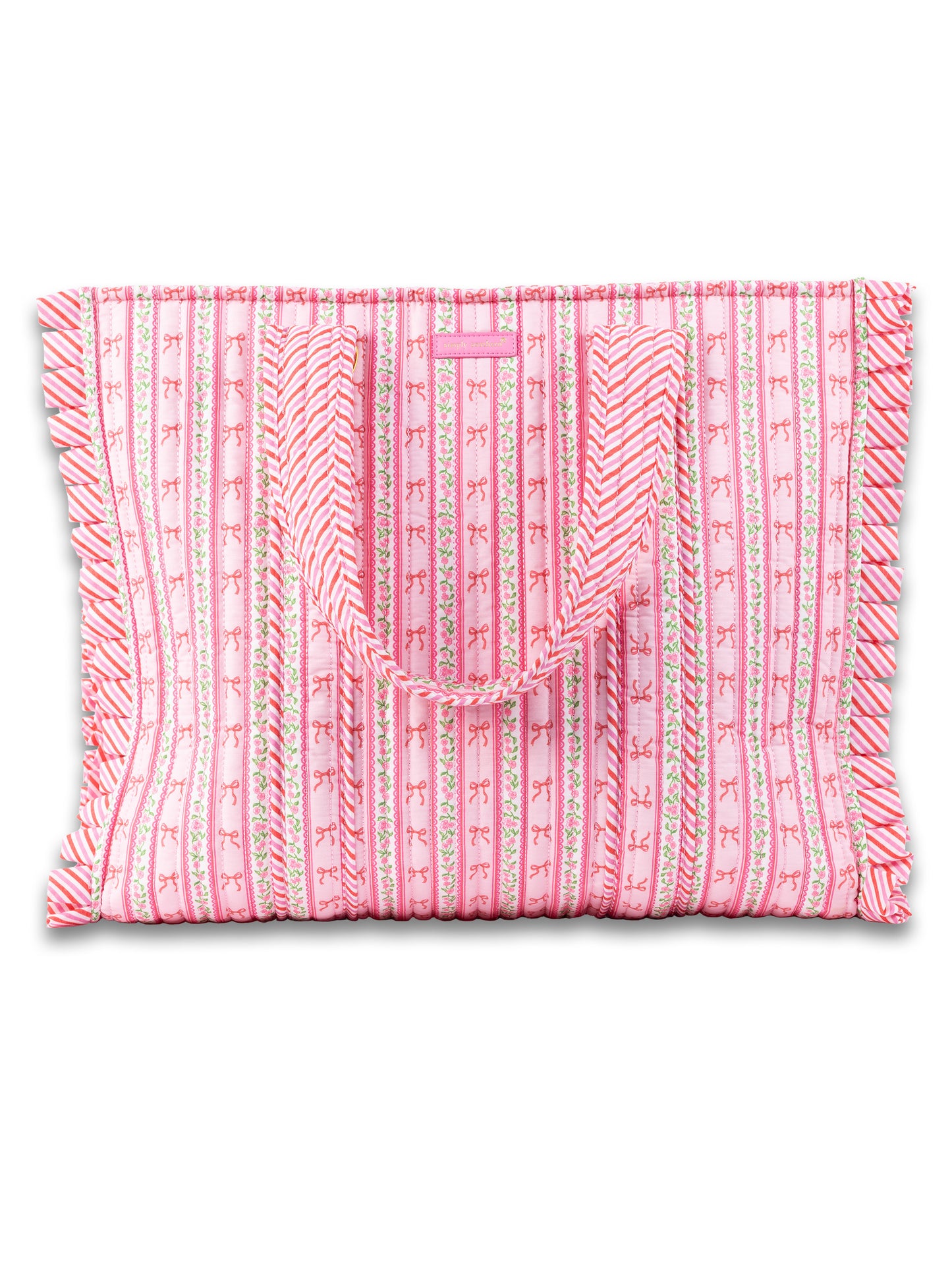 Blush Stripe Quilted Tote Bag