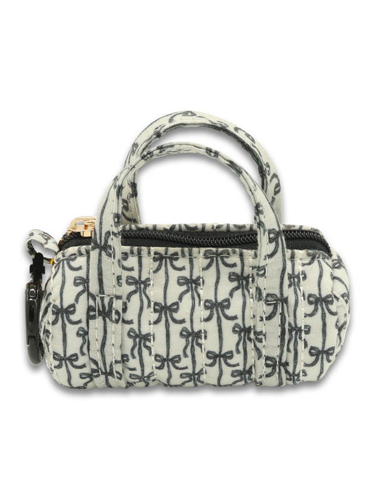 Black Bow Mini Duffle Keychain