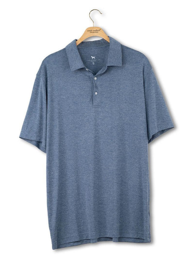 Men's Heathered Blue Polo