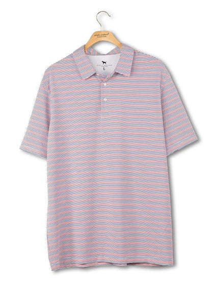Men's Red & Blue Stripe UPF Polo