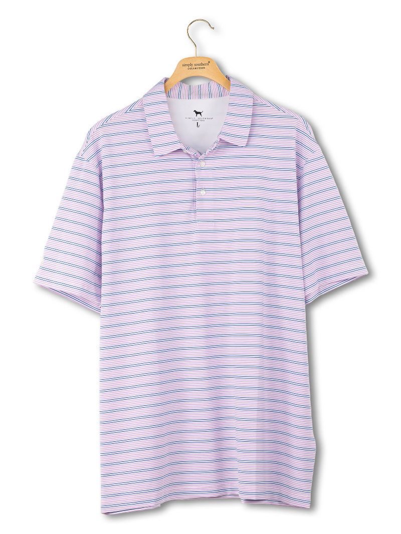 Men's Purple Stripe UPF Polo