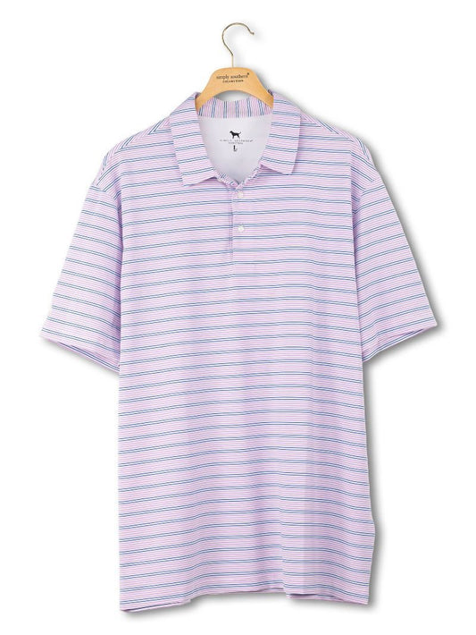 Men's Purple Stripe UPF Polo