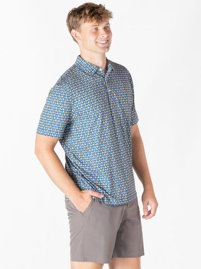 Men's Dark Navy Beer Water Dude Polo