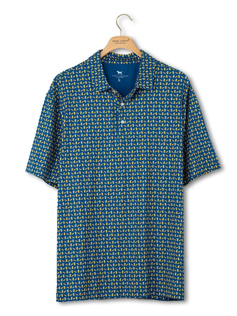 Men's Dark Navy Beer Water Dude Polo