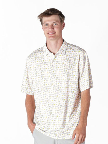 Men's Light Beige Drink Water Dude Polo