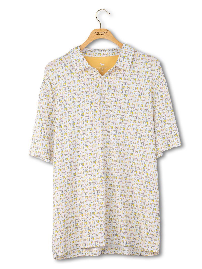 Men's Light Beige Drink Water Dude Polo