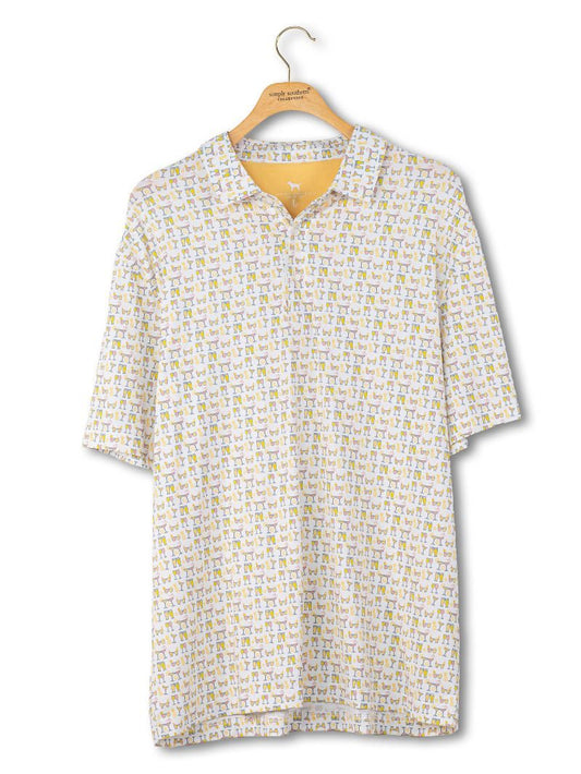 Men's Light Beige Drink Water Dude Polo