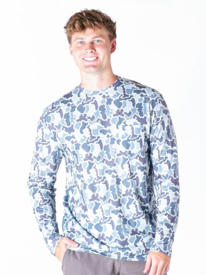 Men's Blue Camo Tee Long Sleeve