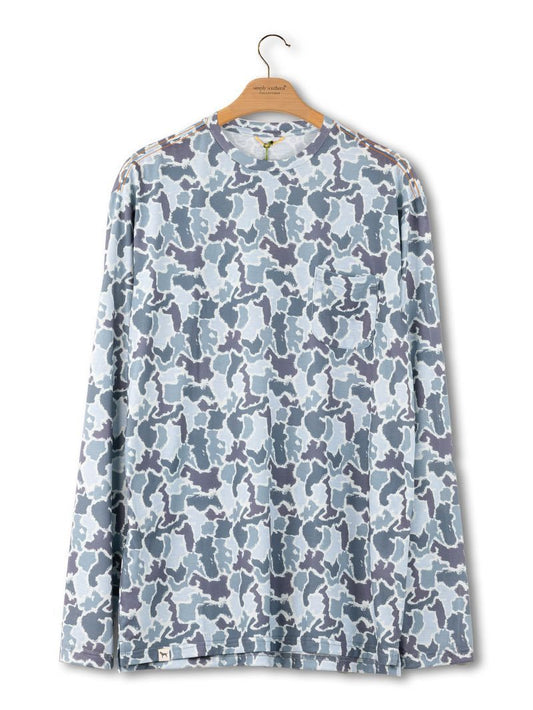 Men's Blue Camo Tee Long Sleeve
