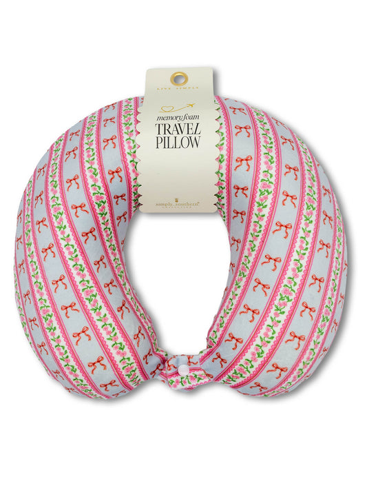 Bow Stripe Travel Pillow