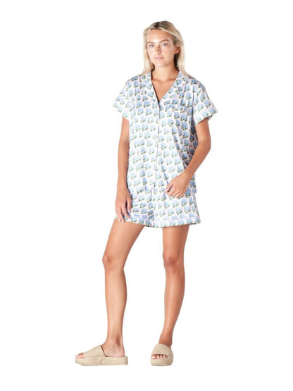 Hydrangea Stripe Pj Button Set