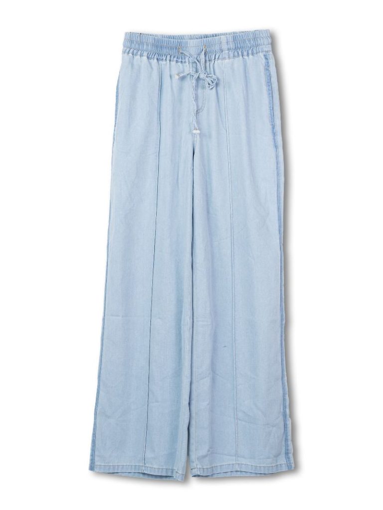 Light Wash Denim Seamed Pants