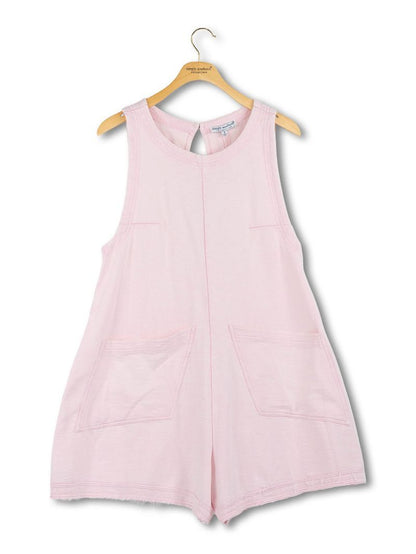 Washed Pink Pocket Romper