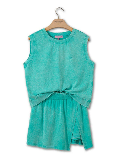 Vintage Wash Turquoise Athletic Skort Set